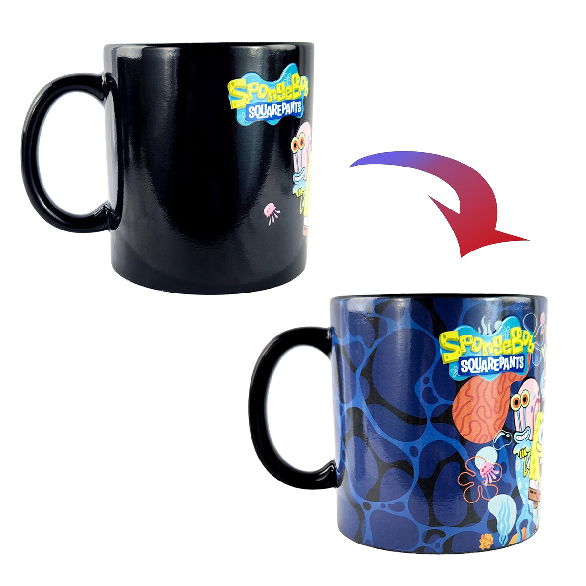 SpongeBob SquarePants Heat Activated Mug Scene Changing 15 oz Tea Coffee Cup