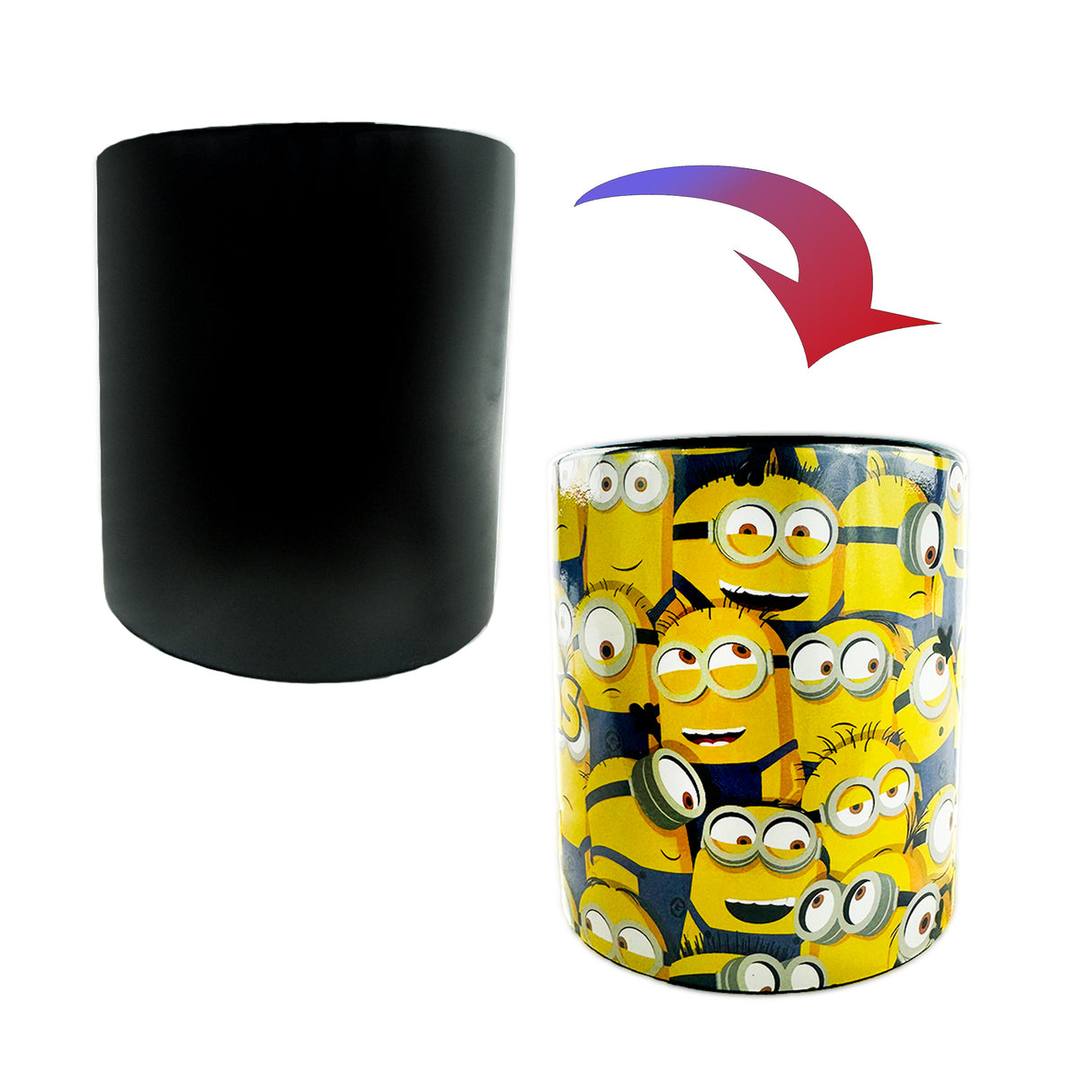 Minions Mug Heat Reactive Color Changing 15 oz Ceramic Coffee Cup