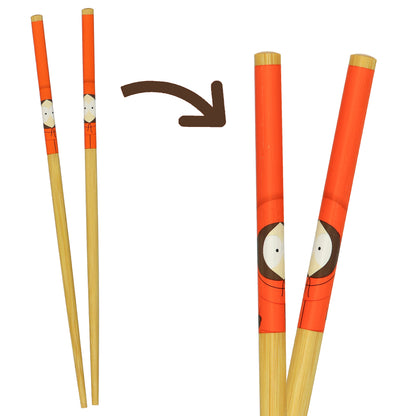 South Park Chopsticks 4-Pair 9.5" Character Designs Reusable Bamboo Utensil Set