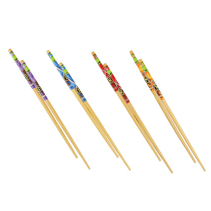 Teenage Mutant Ninja Turtles Chopsticks 4-Pair 9.5" TMNT Reusable Utensil Set