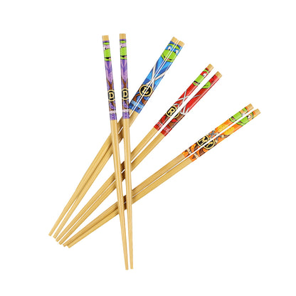 Teenage Mutant Ninja Turtles Chopsticks 4-Pair 9.5" TMNT Reusable Utensil Set