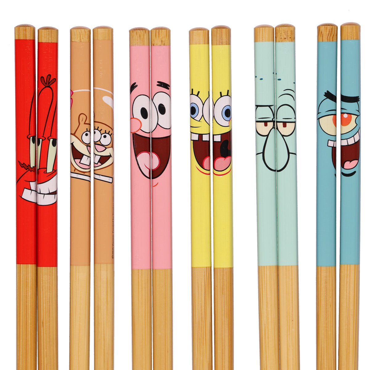 Nickelodeon SpongeBob SquarePants Chopsticks 6-Pair 9.5" Reusable Utensil Set
