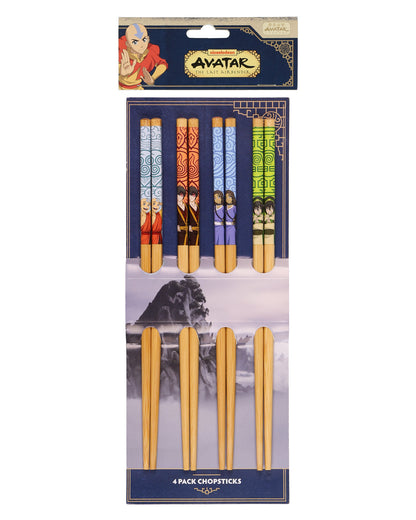 Nickelodeon Avatar: The Last Airbender Chopsticks 4-Pair 9.5" Reusable Utensil Set
