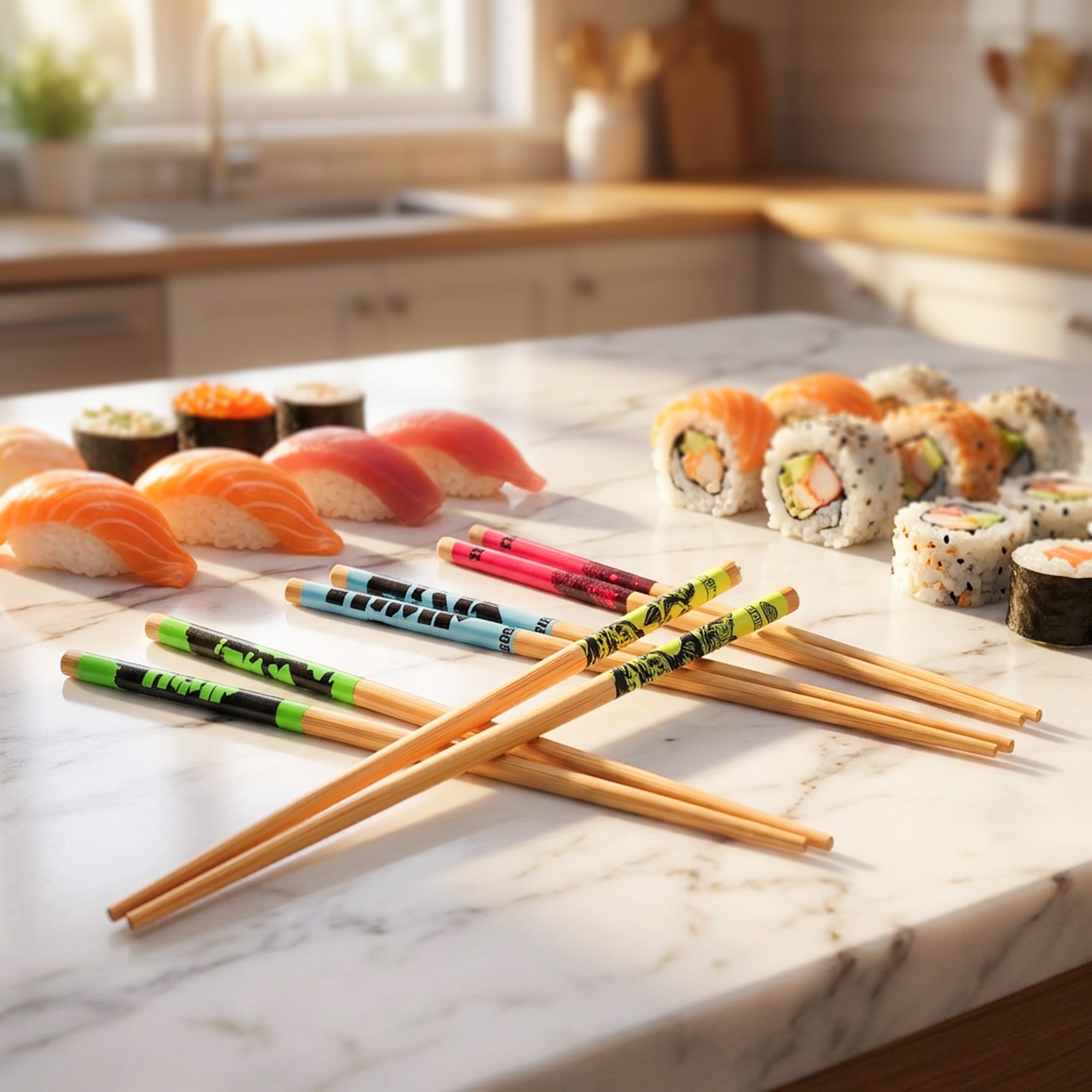 Godzilla Chopsticks 4-Pair 9.5" Reusable Utensil Set Character Logo Designs
