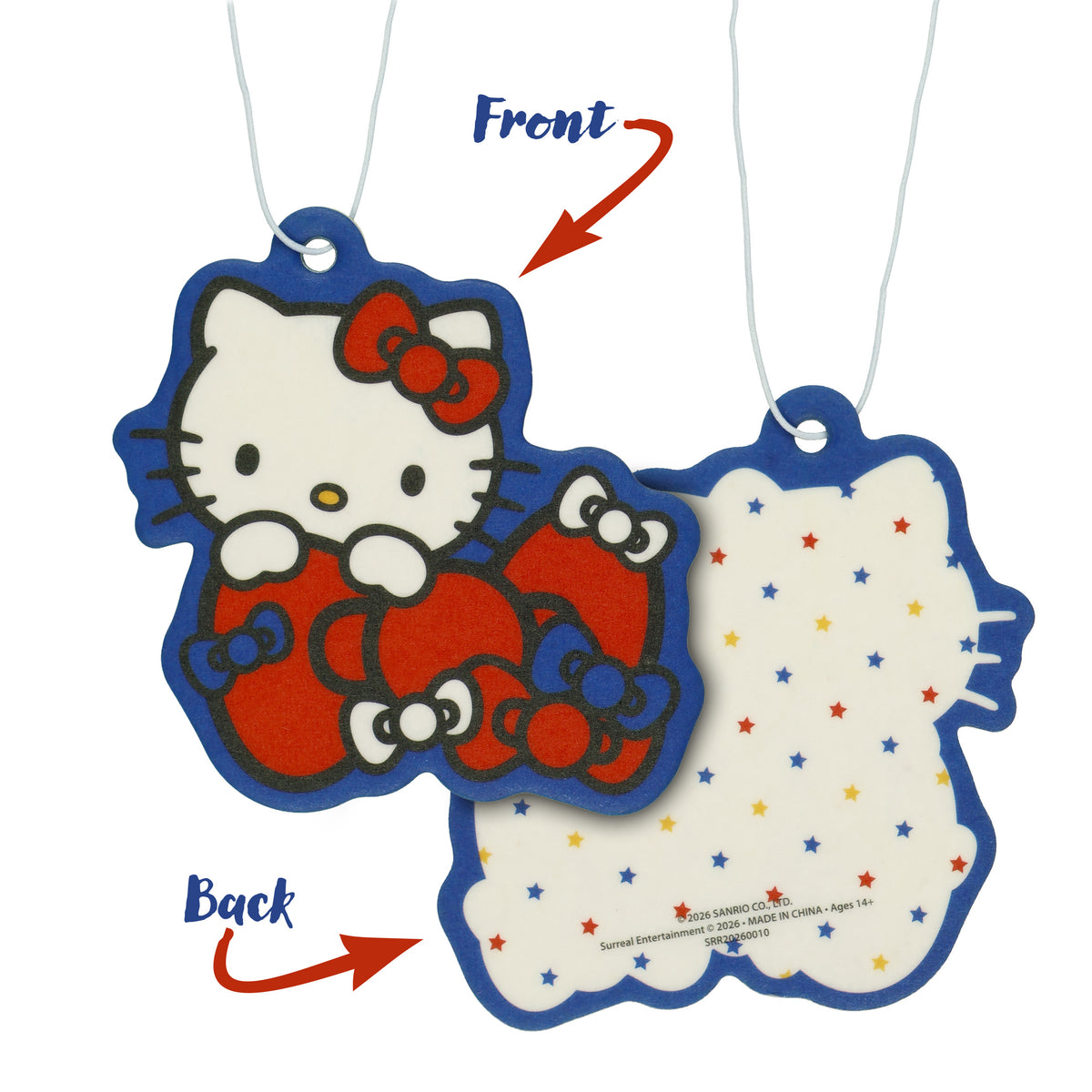 Sanrio Hello Kitty Car Air Fresheners Strawberry Scented, 3 Pack Hanging Set