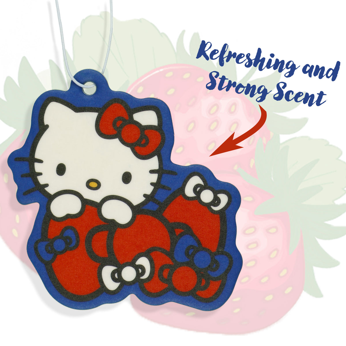 Sanrio Hello Kitty Car Air Fresheners Strawberry Scented, 3 Pack Hanging Set
