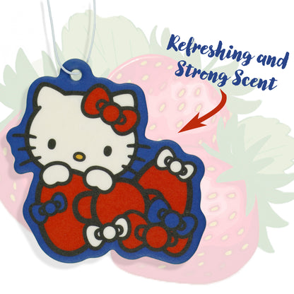Sanrio Hello Kitty Car Air Fresheners Strawberry Scented, 3 Pack Hanging Set
