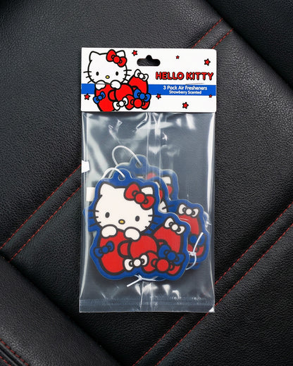 Sanrio Hello Kitty Car Air Fresheners Strawberry Scented, 3 Pack Hanging Set