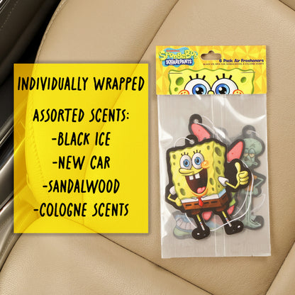 Nickelodeon SpongeBob SquarePants Car Air Fresheners Assorted Scents, 6 Pack Set