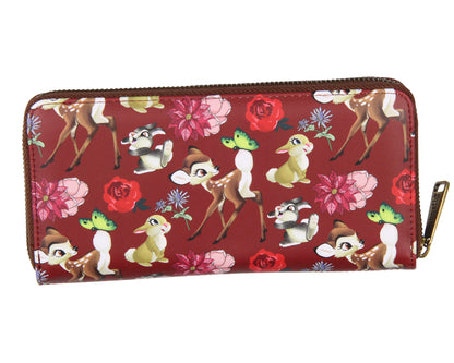 Loungefly Disney Bambi Allover Print Friends and Flowers Zip Around Wallet