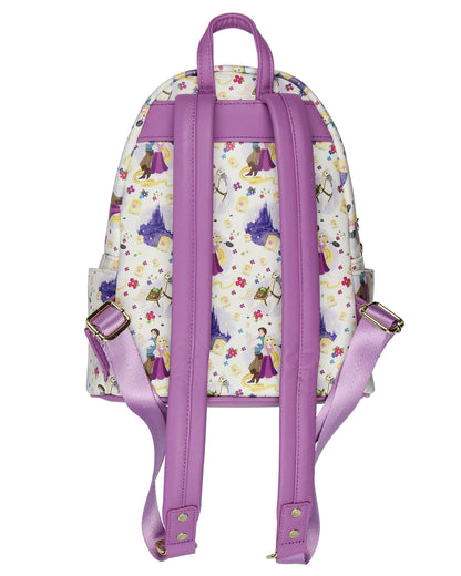 Loungefly Disney Tangled Rapunzel Flynn Ryder And Maximus Mini Backpack 11"