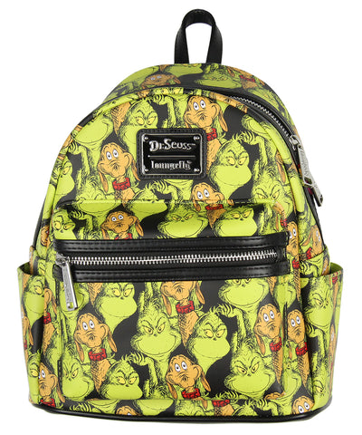 Dr. Seuss GRINCH and Max All-Over Print Faux Leather Mini Backpack