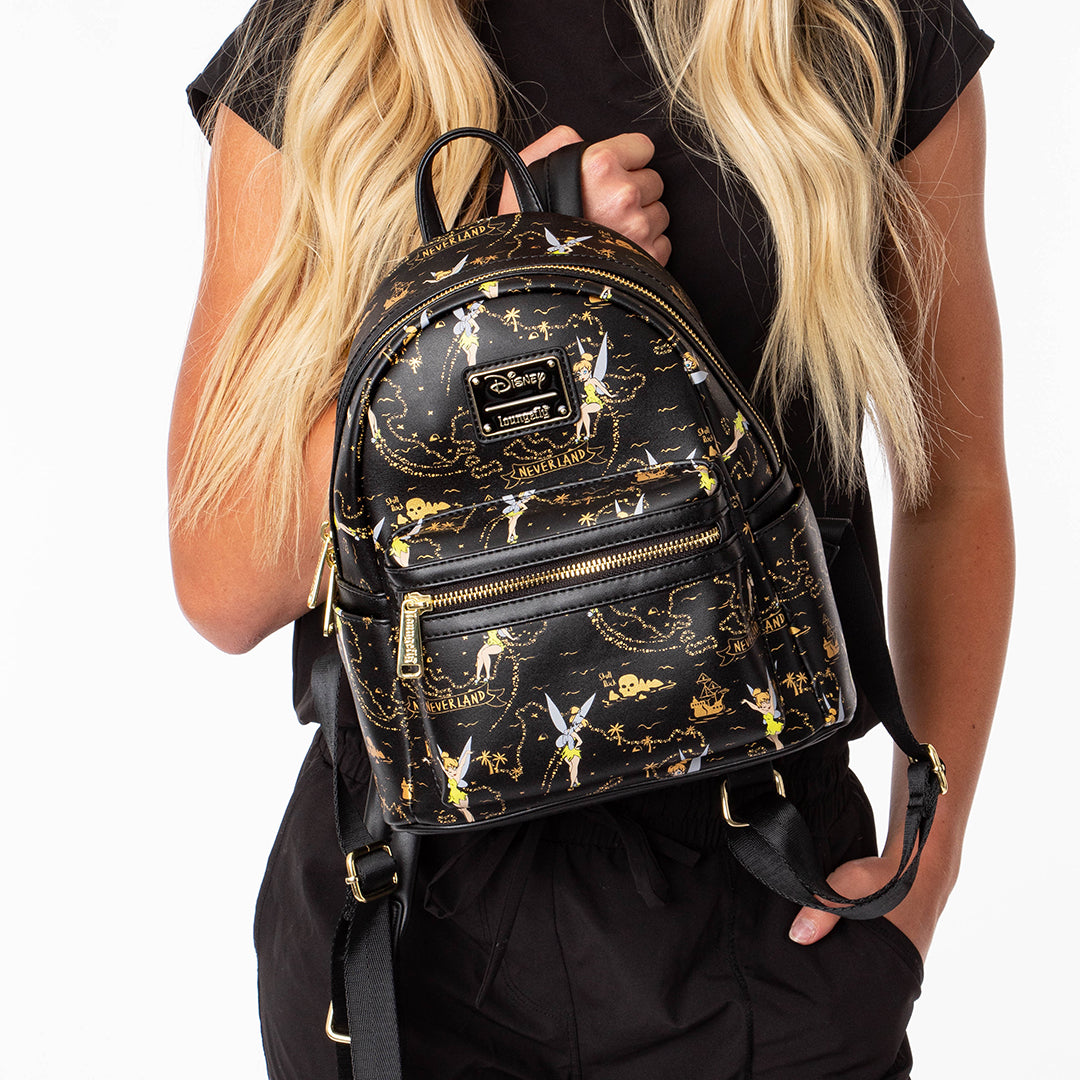 Loungefly Tinkerbell Neverland Treasure Map All-Over Print Mini Backpack 11"