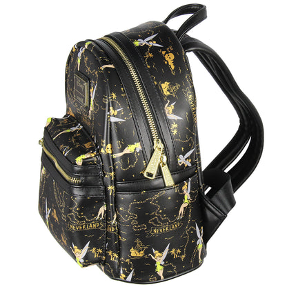Loungefly Tinkerbell Neverland Treasure Map All-Over Print Mini Backpack 11"