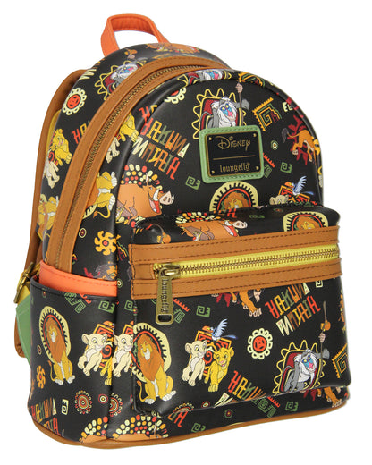 Loungefly Disney Lion King Multi-Character Tribal Patterns Mini Backpack 11"