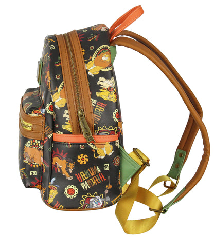 Loungefly Disney Lion King Multi-Character Tribal Patterns Mini Backpack 11"