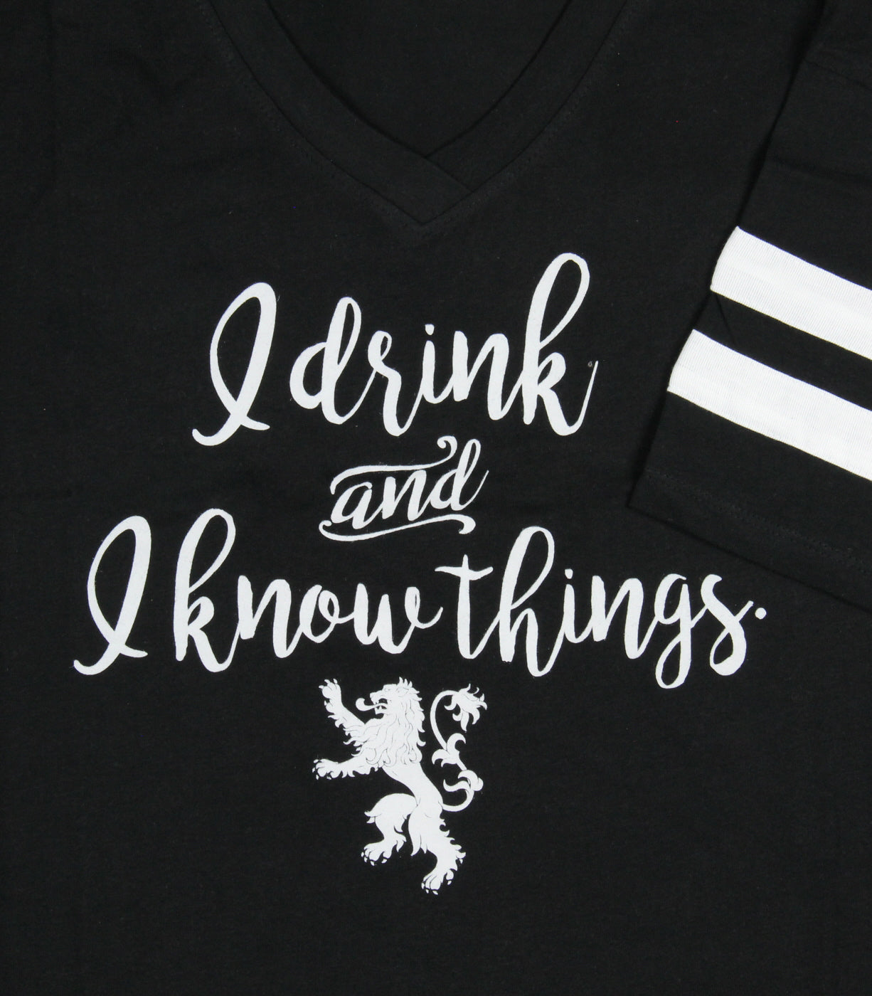 Game of Thrones Women's I Drink And I Know Things Football Cutoff T-Shirt (LG)