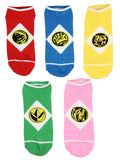 Power Rangers Adult Characters Costume Design 5 Pack No Show Ankle Socks