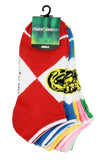 Power Rangers Adult Characters Costume Design 5 Pack No Show Ankle Socks