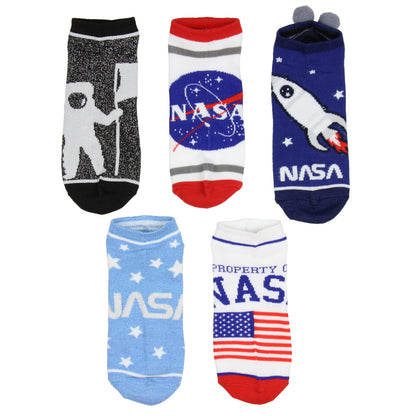 NASA Buzz Aldrin Family Foundation Adult Unisex 5 Pack Ankle Socks