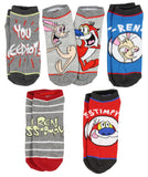 Nickelodeon Ren and Stimpy Cartoon Character Ankle Unisex No Show Socks