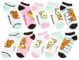 San-x Rilakkuma Bears Character Ankle No-Show Socks 5 PK