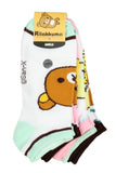 San-x Rilakkuma Bears Character Ankle No-Show Socks 5 PK