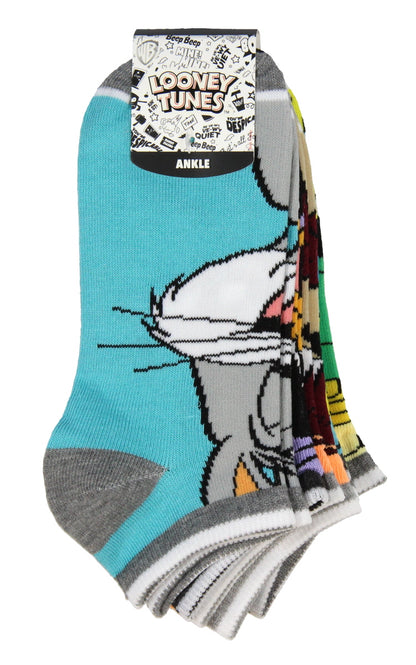 Looney Tunes Character Mens And Womens 5 Pack Ankle Socks