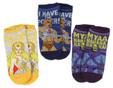 Masters of the Universe Character Ankle Socks He-man Skeletor She-ra Adult 3 PK