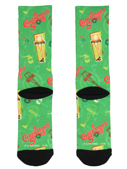 A Christmas Story Leg Lamp Sublimated All Over Print Crew Socks