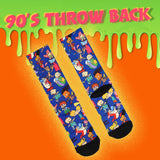 Nickelodeon Adult 90s Cartoon Sublimation Crew Socks For Men Women
