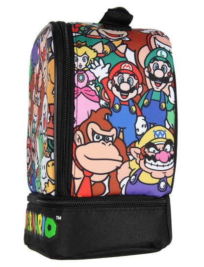 Super Mario Lunch Box Soft Kit Dual Compartment Insulated Cooler Characters 10" - Seven Times Six