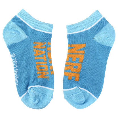 Nerf Nation Boys Casual Ankle Socks Orange Blue White 6-pack