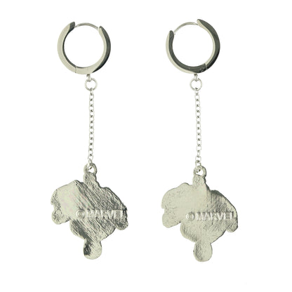 Marvel Spider-Man Earrings Upside-Down Spidey Huggie Clicker Hoop Dangle Jewelry