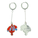 Marvel Spider-Man Earrings Upside-Down Spidey Huggie Clicker Hoop Dangle Jewelry