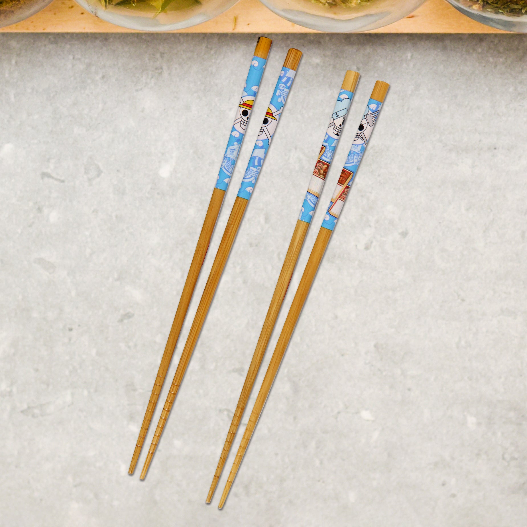 One Piece Brook Designs Set Of 2 Bamboo Chopsitcks 8.85 Inches Long Gift Set