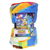 Sonic The Hedgehog Throw Blanket Knuckles Tails and Sonic Fleece Blanket 45x60"