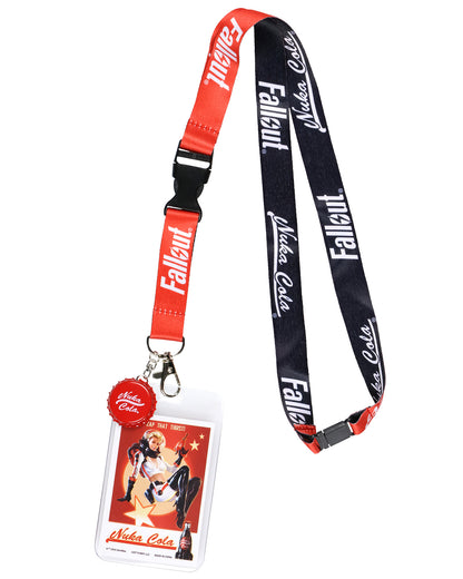 Fallout Lanyard Nuka Cola Zap That Thirst Clear ID Badge Holder Keychain