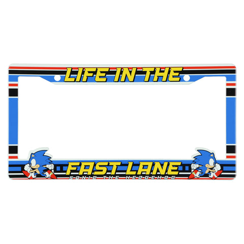 Sonic The Hedgehog Life In The Fast Lane Standard Plastic License Plate Frame