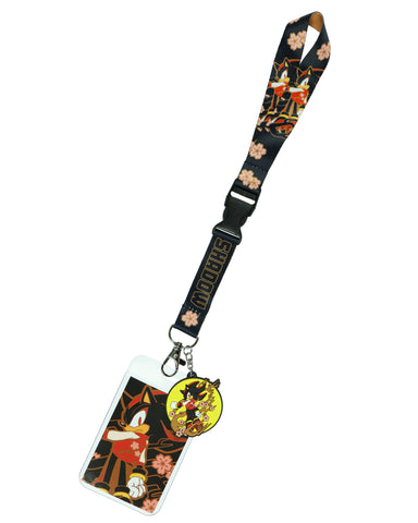 Sonic The Hedgehog Shadow Wristlet Lanyard with Clear ID Holder Keychain