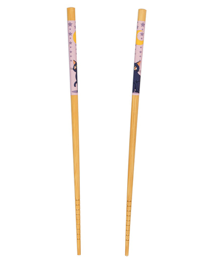 Sailor Moon Reusable Chopsticks Luna and Artemis Set of 2 Bamboo Chopsticks