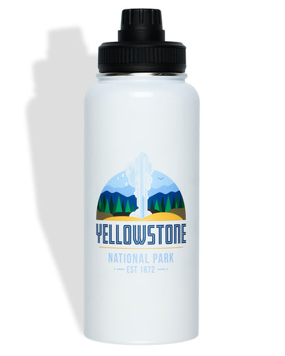 Yellowstone National Park Water Bottle 32oz Double-Wall Insulated Stainless Steel