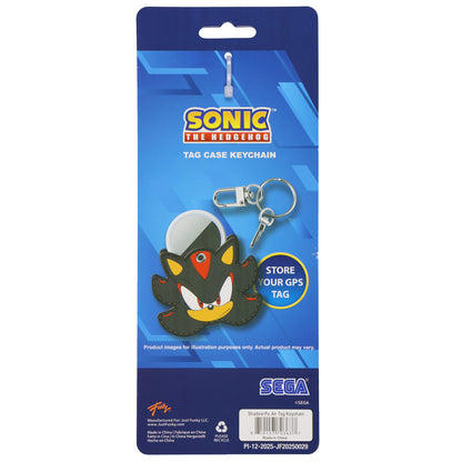 Sonic the Hedgehog Shadow PU Leather Air Tag Holder Keychain with Lobster Clasp