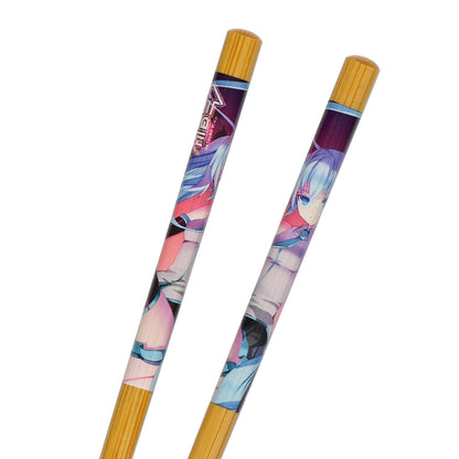 Hatsune Miku Chopsticks Virtual Pop Star Designs Reusable Bamboo Set, 4-Pack