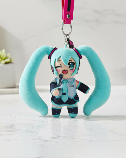 Hatsune Miku Plush Wristlet Keychain Rubber Charm And Strap Anime Character 11"