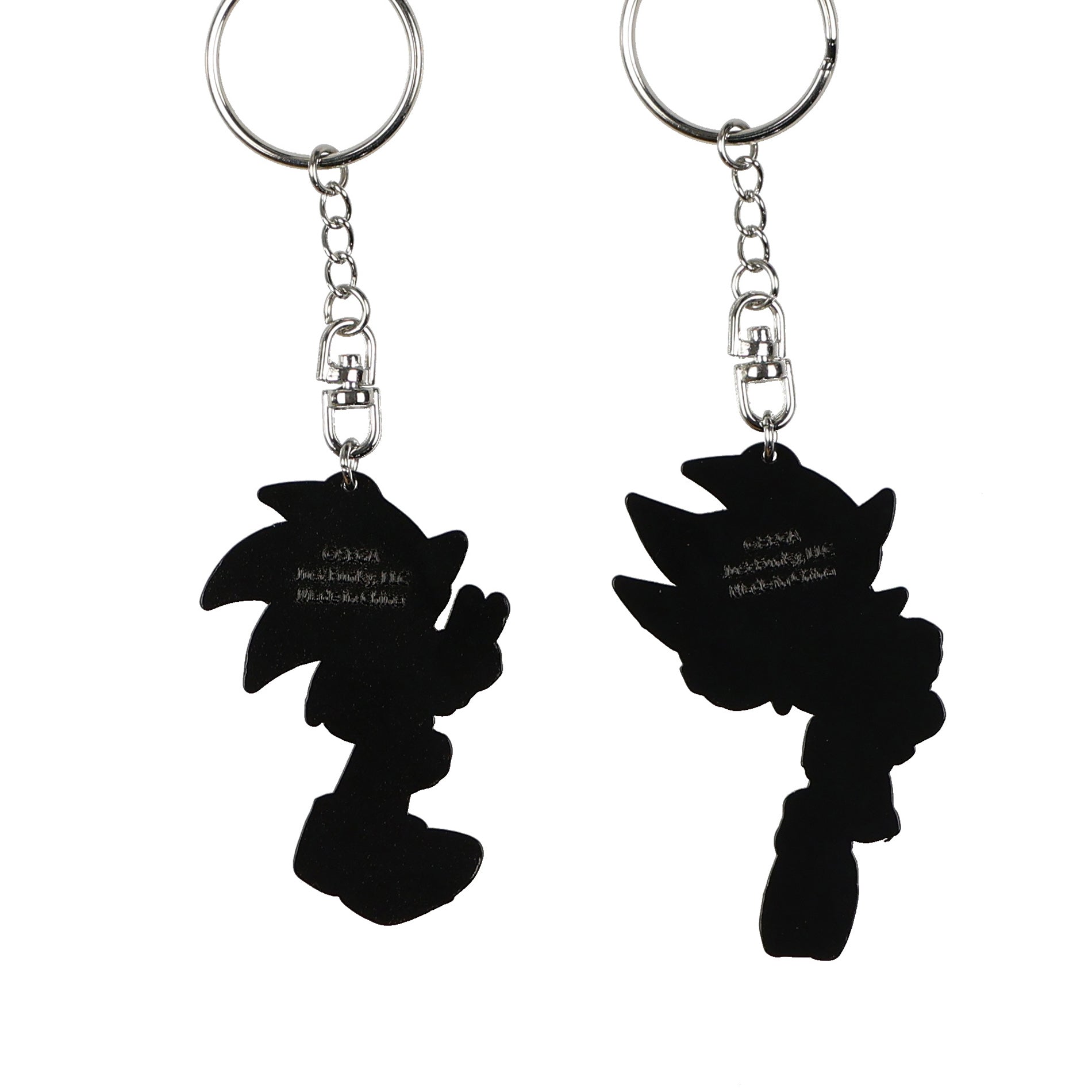 Sonic the Hedgehog and Shadow Keychain Set 2 Pack Enamel Metal Beaded Accessory
