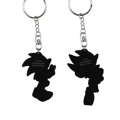 Sonic the Hedgehog and Shadow Keychain Set 2 Pack Enamel Metal Beaded Accessory