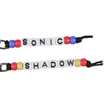 Sonic the Hedgehog and Shadow Keychain Set 2 Pack Enamel Metal Beaded Accessory