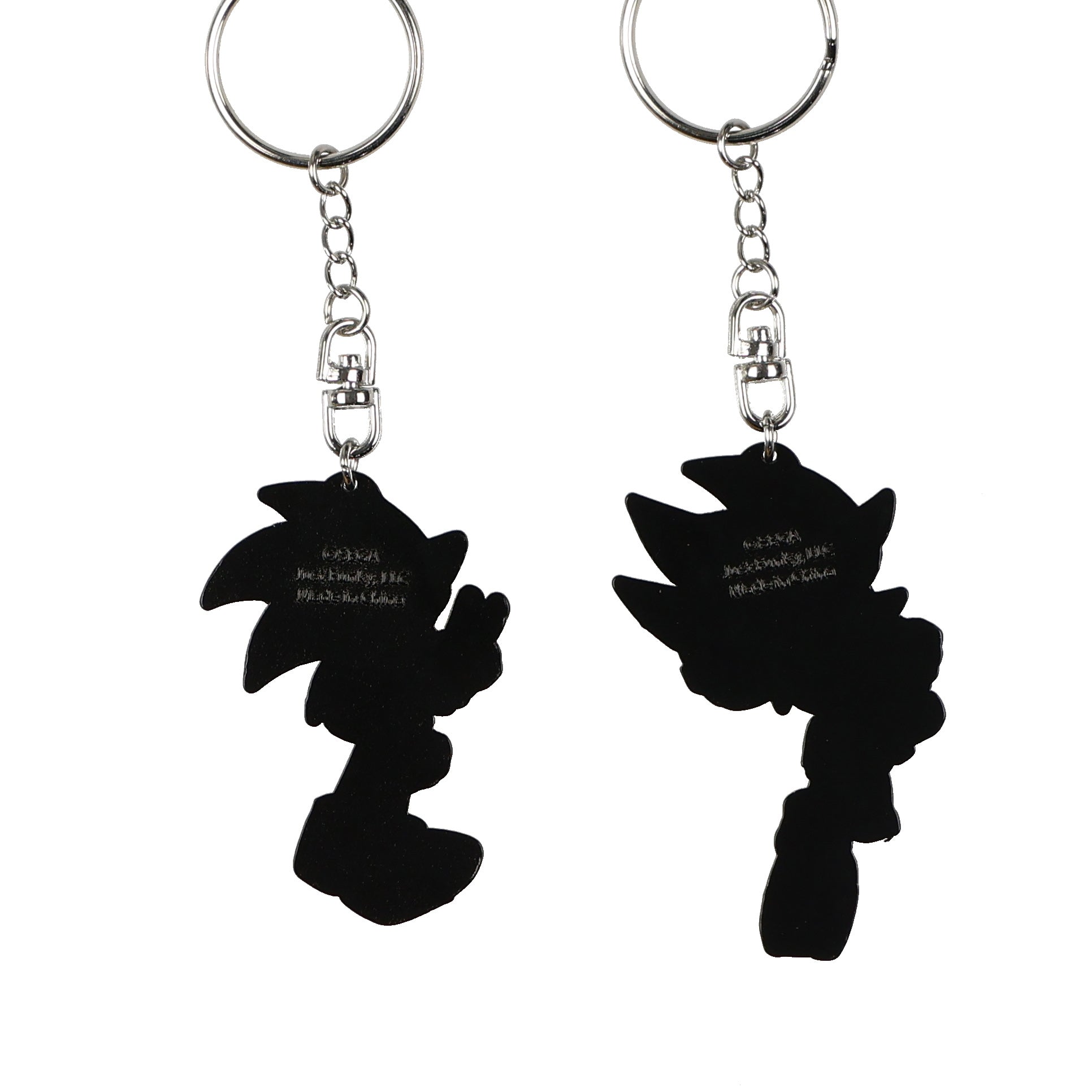Sonic the Hedgehog and Shadow Keychain Set 2 Pack Enamel Metal Beaded Accessory