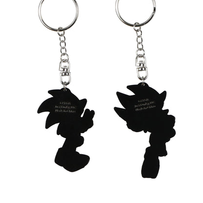 Sonic the Hedgehog and Shadow Keychain Set 2 Pack Enamel Metal Beaded Accessory